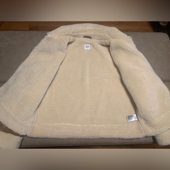 GAP Women’s Henna Brown Vegan Leather Sherpa Bomber Jacket NEW Size Large - Picture 8 of 11